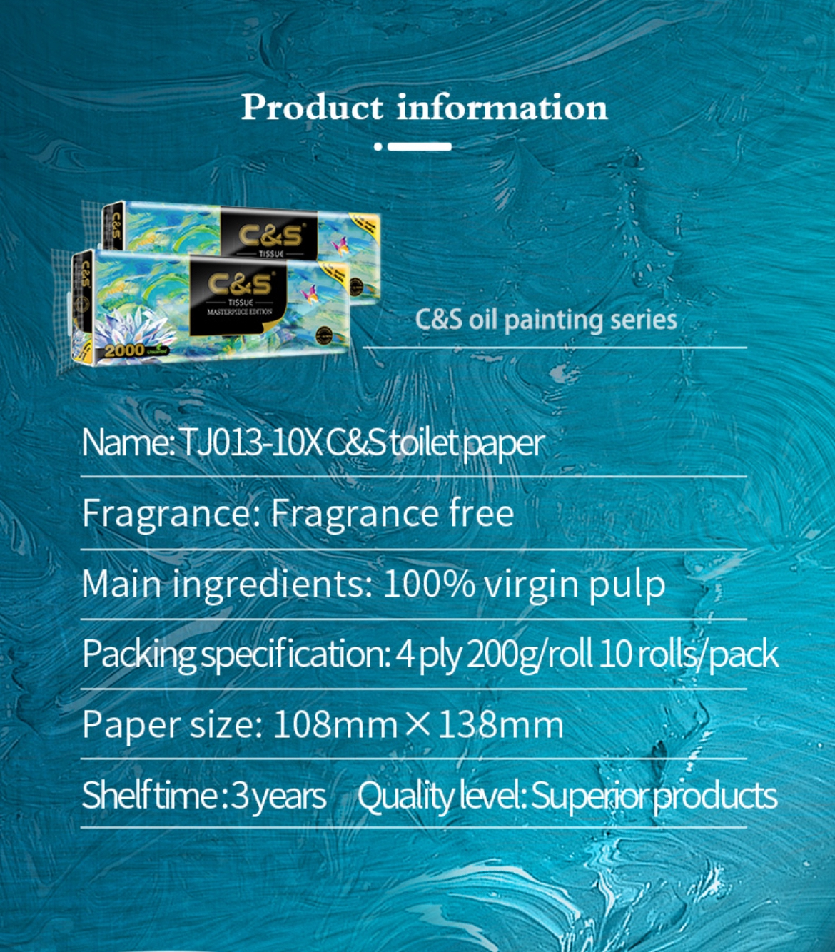 C&S Artist Premium 4ply 200g Toilet Paper Roll (10 rolls a bundle) - Image 3